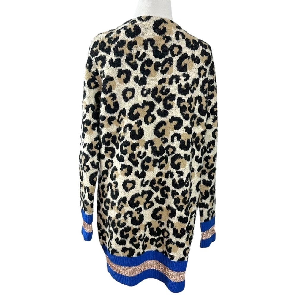 Revolve Central Park West Oversized Leopard Nio Chunky Knit Cardigan XS Striped - Picture 6 of 10